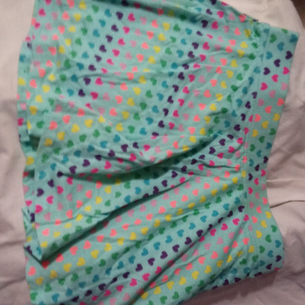 Multi color rainbow polka dot kids skort